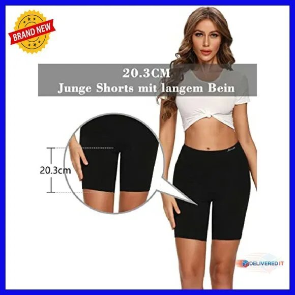 Cotton Boxer Shorts 8 Inseam Anti-Chafing Workout Bike Shorts